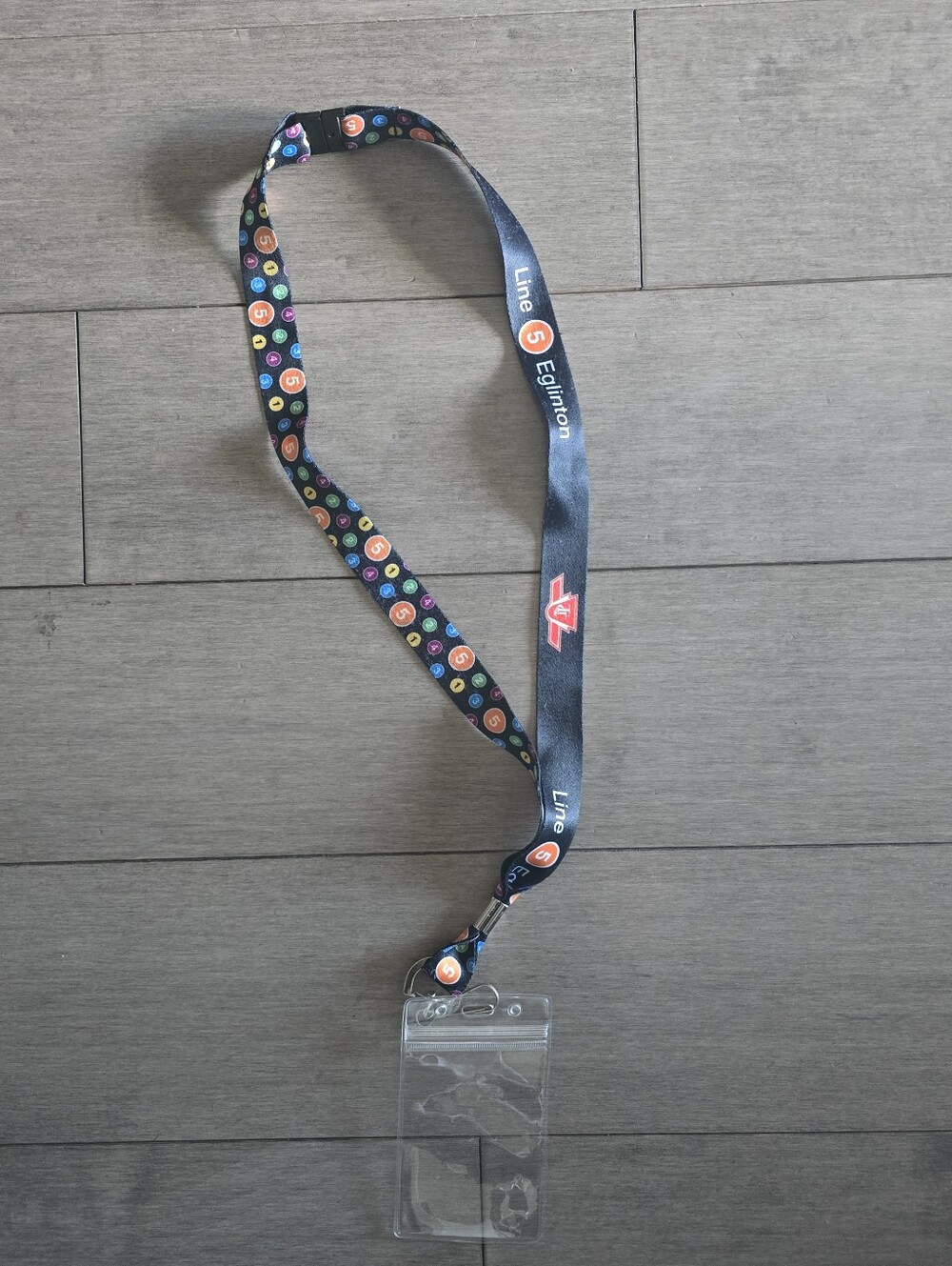 TTC LINE 5  Lanyard in BLACK with Colorful Dots TORONTO TRANSIT